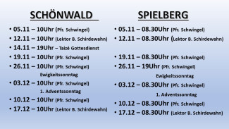 UNSERE GOTTESDIENSTE